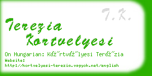 terezia kortvelyesi business card